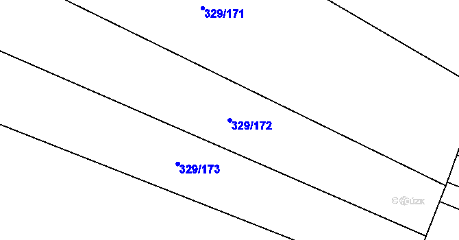 Parcela st. 329/172 v KÚ Rebešovice, Katastrální mapa