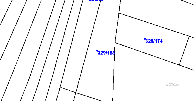 Parcela st. 329/188 v KÚ Rebešovice, Katastrální mapa