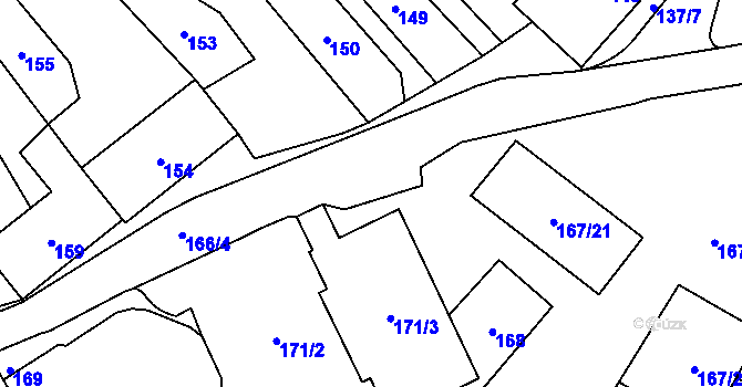 Parcela st. 167/23 v KÚ Rebešovice, Katastrální mapa