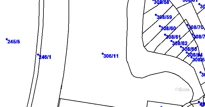 Parcela st. 306/11 v KÚ Rebešovice, Katastrální mapa