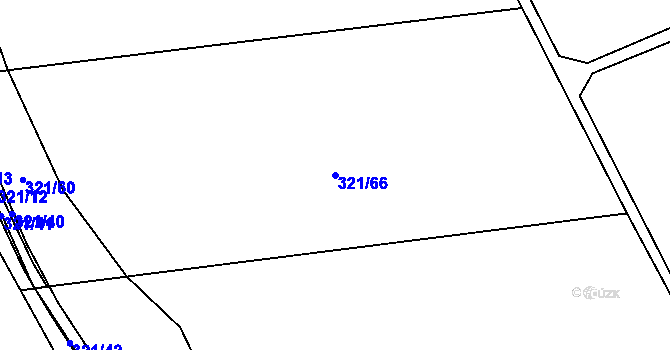 Parcela st. 321/66 v KÚ Rebešovice, Katastrální mapa