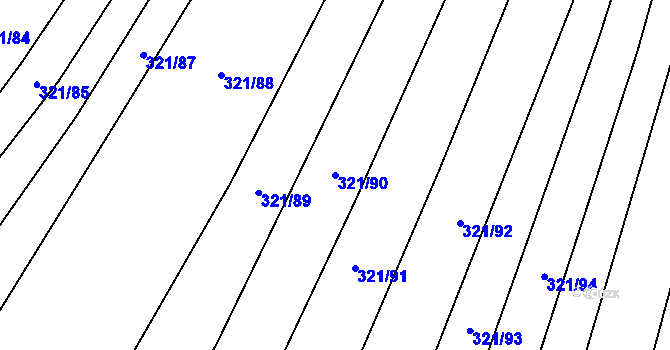 Parcela st. 321/90 v KÚ Rebešovice, Katastrální mapa