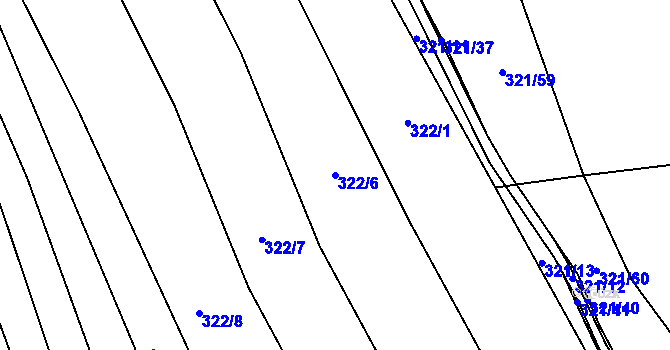 Parcela st. 322/6 v KÚ Rebešovice, Katastrální mapa