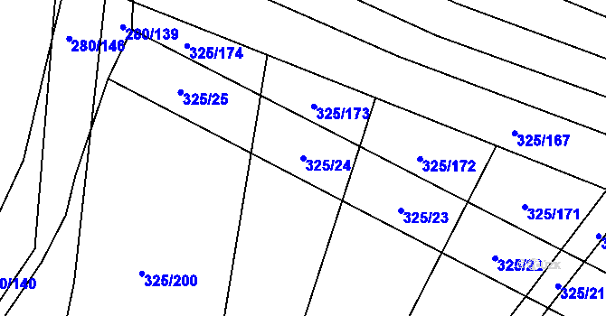 Parcela st. 325/24 v KÚ Rebešovice, Katastrální mapa