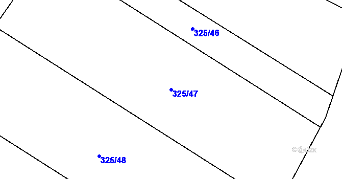 Parcela st. 325/47 v KÚ Rebešovice, Katastrální mapa