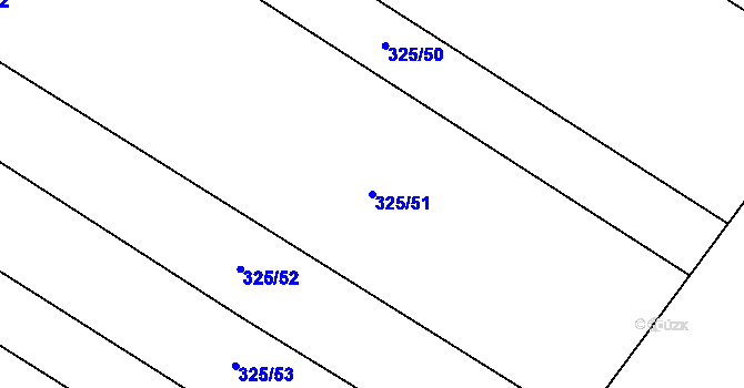Parcela st. 325/51 v KÚ Rebešovice, Katastrální mapa