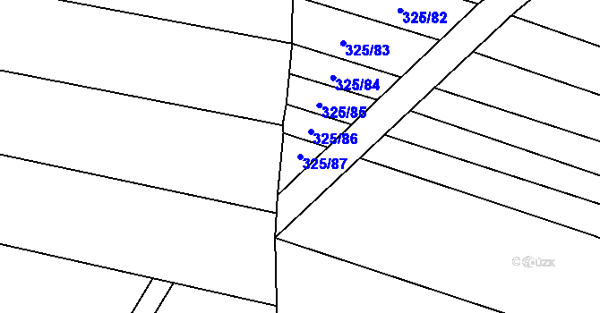 Parcela st. 325/87 v KÚ Rebešovice, Katastrální mapa