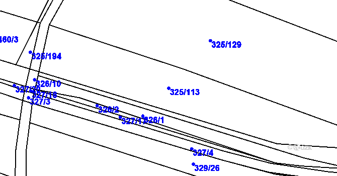 Parcela st. 325/113 v KÚ Rebešovice, Katastrální mapa
