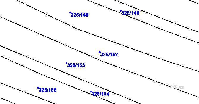 Parcela st. 325/152 v KÚ Rebešovice, Katastrální mapa