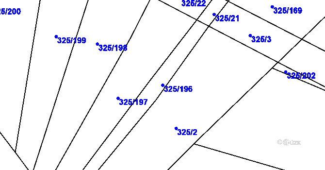 Parcela st. 325/196 v KÚ Rebešovice, Katastrální mapa