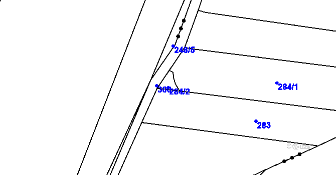 Parcela st. 284/2 v KÚ Rebešovice, Katastrální mapa