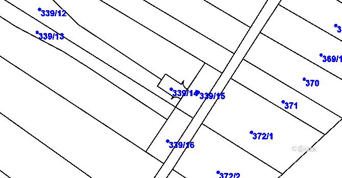 Parcela st. 339/14 v KÚ Rebešovice, Katastrální mapa