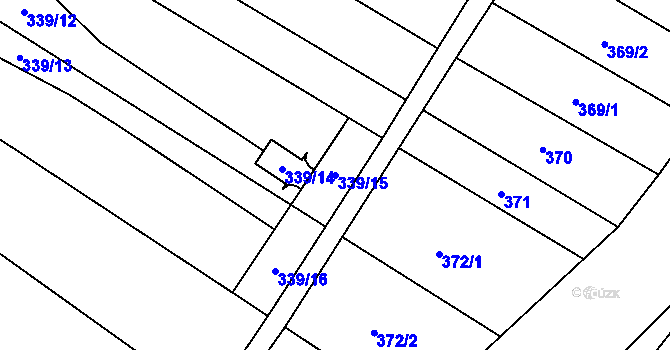 Parcela st. 339/15 v KÚ Rebešovice, Katastrální mapa