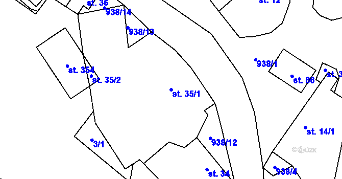 Parcela st. 35/1 v KÚ Rejčkov, Katastrální mapa