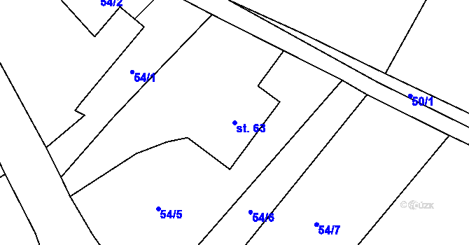 Parcela st. 63 v KÚ Rejčkov, Katastrální mapa
