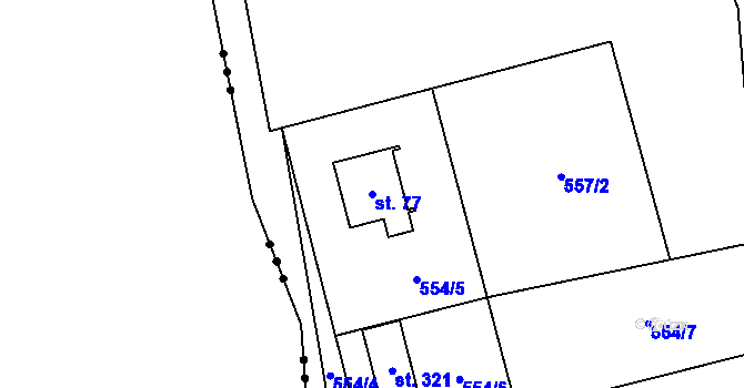 Parcela st. 77 v KÚ Rejčkov, Katastrální mapa