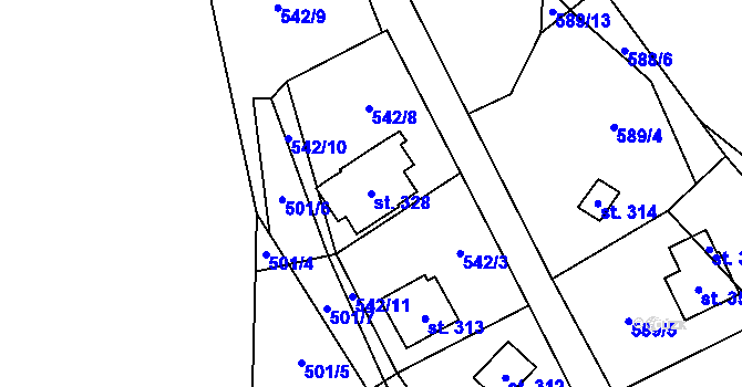 Parcela st. 328 v KÚ Rejčkov, Katastrální mapa
