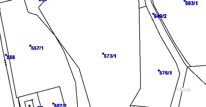 Parcela st. 573/1 v KÚ Rejčkov, Katastrální mapa