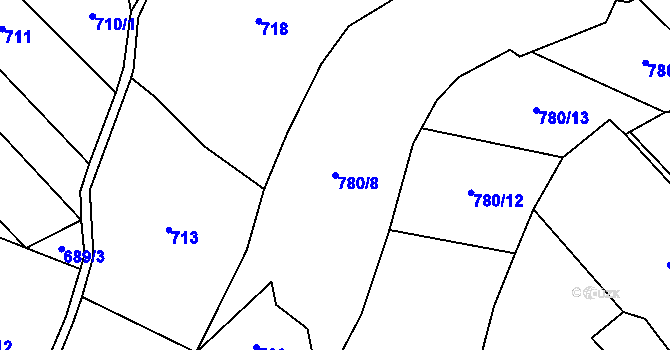 Parcela st. 780/8 v KÚ Rejčkov, Katastrální mapa