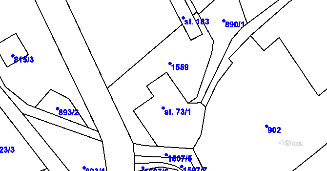 Parcela st. 73/2 v KÚ Rejchartice u Šumperka, Katastrální mapa