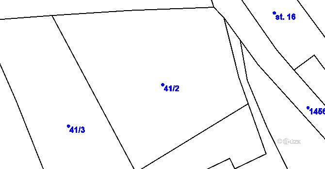 Parcela st. 41/2 v KÚ Rejchartice u Šumperka, Katastrální mapa