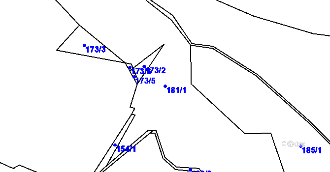 Parcela st. 181/1 v KÚ Rejchartice u Šumperka, Katastrální mapa