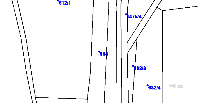 Parcela st. 514 v KÚ Rejchartice u Šumperka, Katastrální mapa
