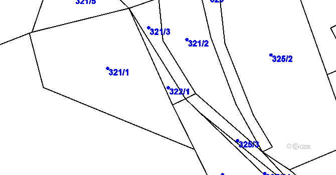 Parcela st. 322/1 v KÚ Rejchartice u Šumperka, Katastrální mapa