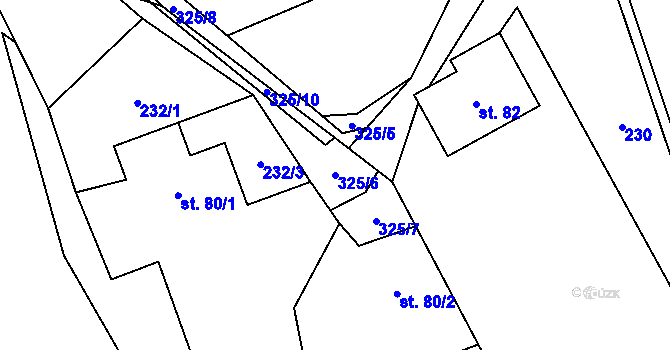 Parcela st. 325/6 v KÚ Rejchartice u Šumperka, Katastrální mapa