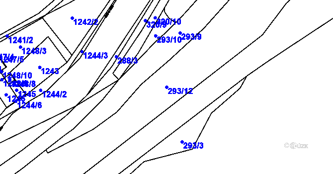 Parcela st. 293/12 v KÚ Rejkovice, Katastrální mapa