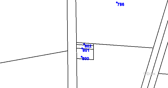 Parcela st. 802 v KÚ Rejšice, Katastrální mapa