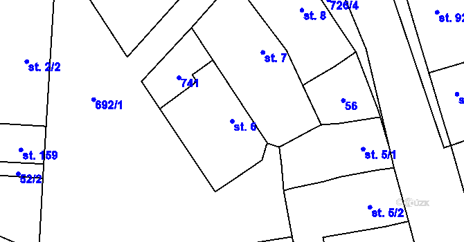 Parcela st. 6 v KÚ Rejšice, Katastrální mapa