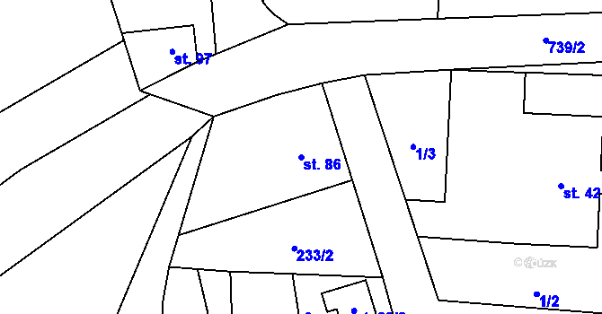 Parcela st. 86 v KÚ Rejšice, Katastrální mapa