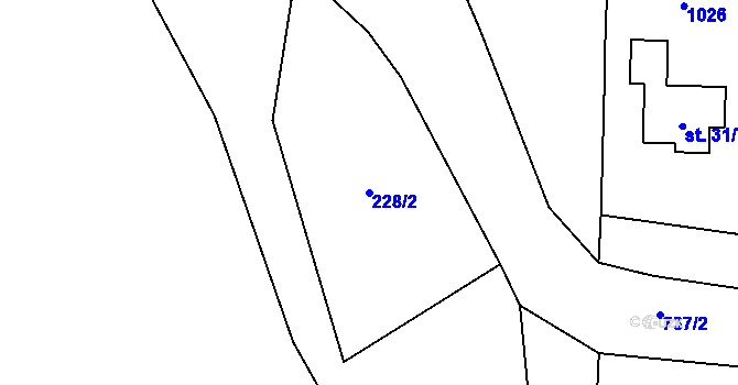 Parcela st. 228/2 v KÚ Rejšice, Katastrální mapa
