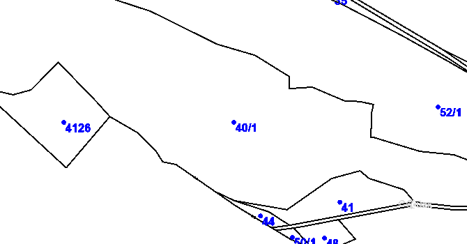 Parcela st. 40/1 v KÚ Klášterský Mlýn I, Katastrální mapa