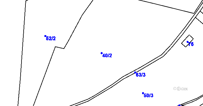 Parcela st. 40/2 v KÚ Klášterský Mlýn I, Katastrální mapa