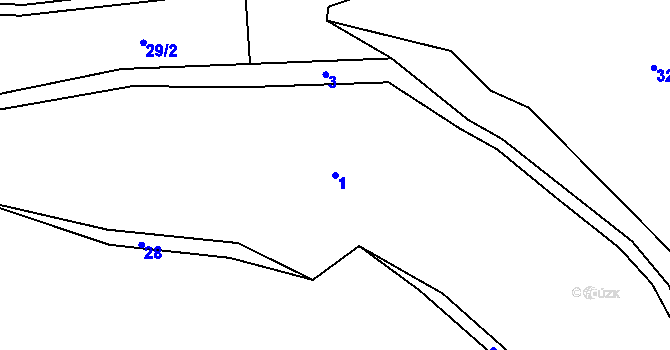Parcela st. 1 v KÚ Radešov u Rejštejna, Katastrální mapa