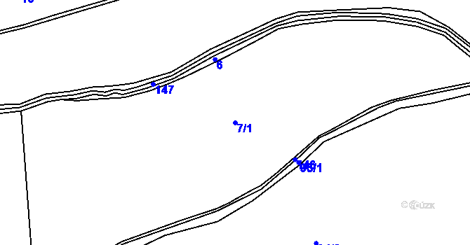 Parcela st. 7/1 v KÚ Radešov u Rejštejna, Katastrální mapa