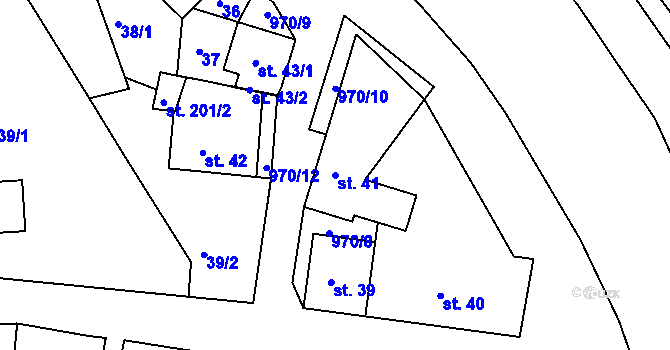 Parcela st. 41 v KÚ Rejštejn, Katastrální mapa