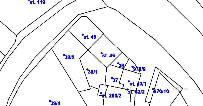 Parcela st. 46 v KÚ Rejštejn, Katastrální mapa