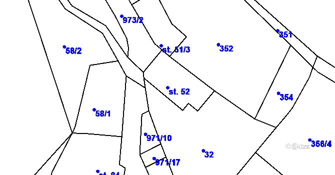 Parcela st. 52 v KÚ Rejštejn, Katastrální mapa