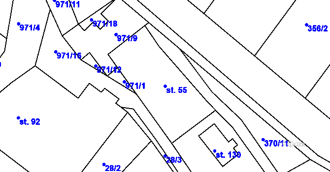 Parcela st. 55 v KÚ Rejštejn, Katastrální mapa