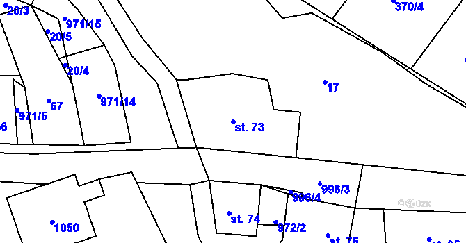 Parcela st. 73 v KÚ Rejštejn, Katastrální mapa