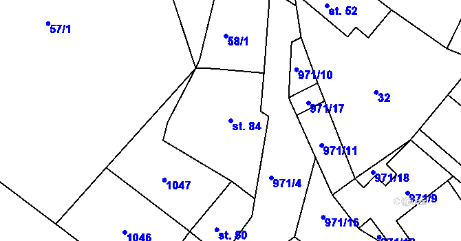 Parcela st. 84 v KÚ Rejštejn, Katastrální mapa