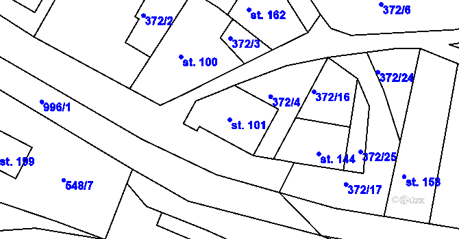 Parcela st. 101 v KÚ Rejštejn, Katastrální mapa