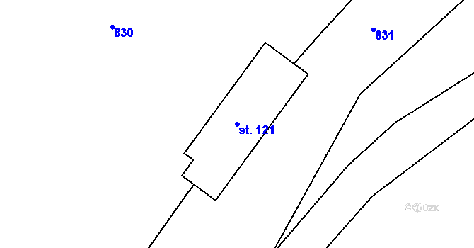 Parcela st. 121 v KÚ Rejštejn, Katastrální mapa