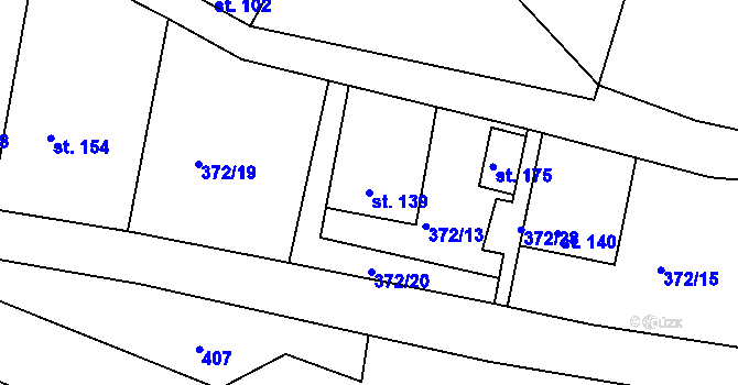 Parcela st. 139 v KÚ Rejštejn, Katastrální mapa