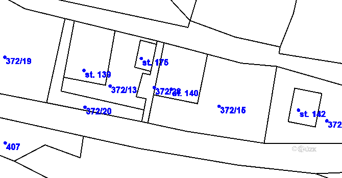 Parcela st. 140 v KÚ Rejštejn, Katastrální mapa