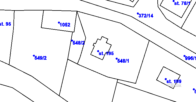 Parcela st. 195 v KÚ Rejštejn, Katastrální mapa