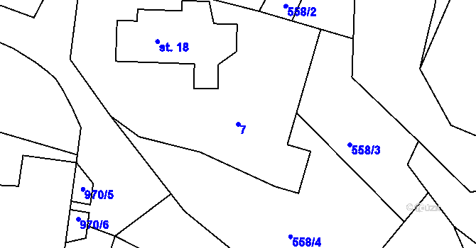 Parcela st. 7 v KÚ Rejštejn, Katastrální mapa